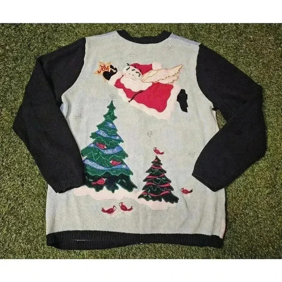 VINTAGE The Quacker Factory Cardigan Women Medium Sweater Embroidered V Neck - Picture 9 of 10